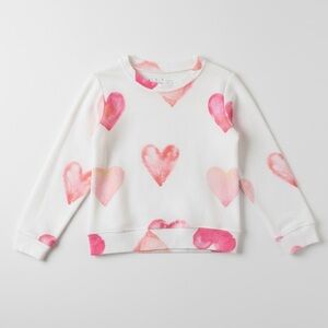 Brokedown Clothing Watercolor Heart Sweatshirt Girls 4T | Pink Red Valentine